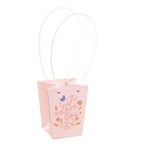 Torebka flower box z napisem I Love You 37cm YG1202 - obrazek 2