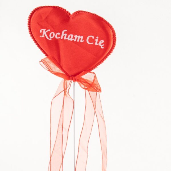 Pik florystyczny serce z napisem Kocham Cię 32cm HT13A153