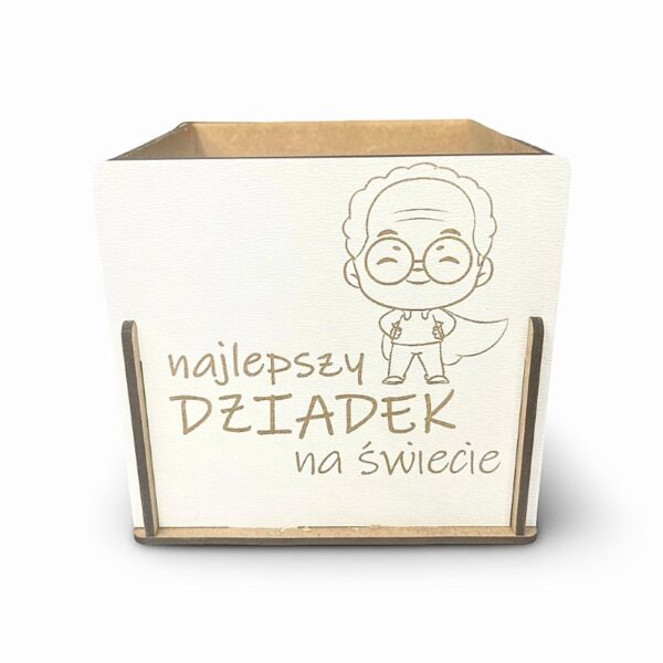 Pudełko upominkowe flower box drewniany najlepszy dziadek na świecie